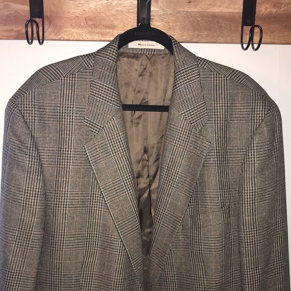 Ralph Lauren Brown herringbone tweed Blazer 46T sports coat Polo Vintage - Picture 4 of 16